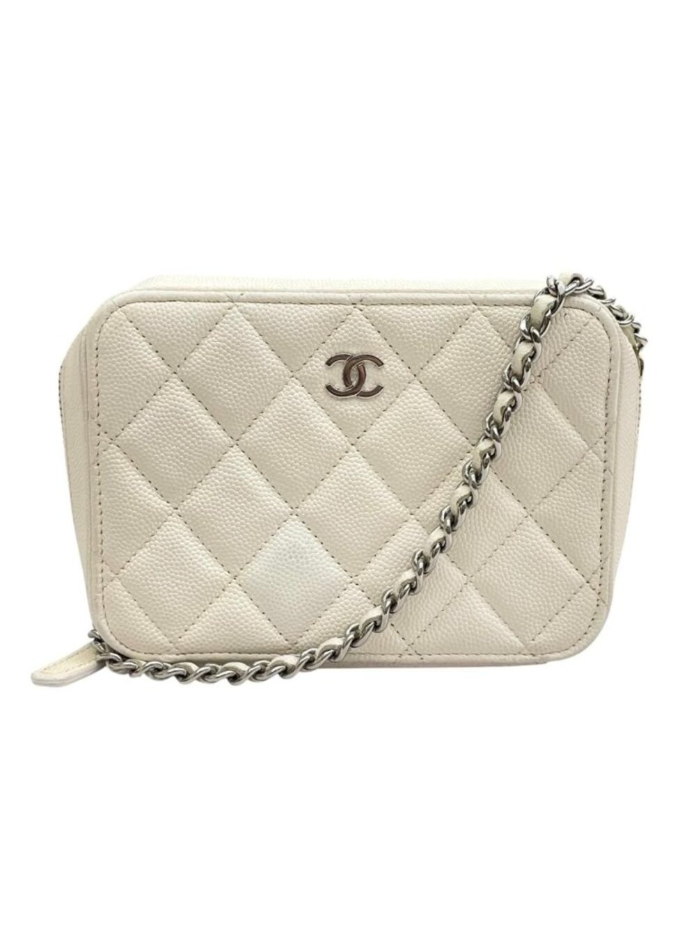 Chanel Quilted Mini Camera Bag White